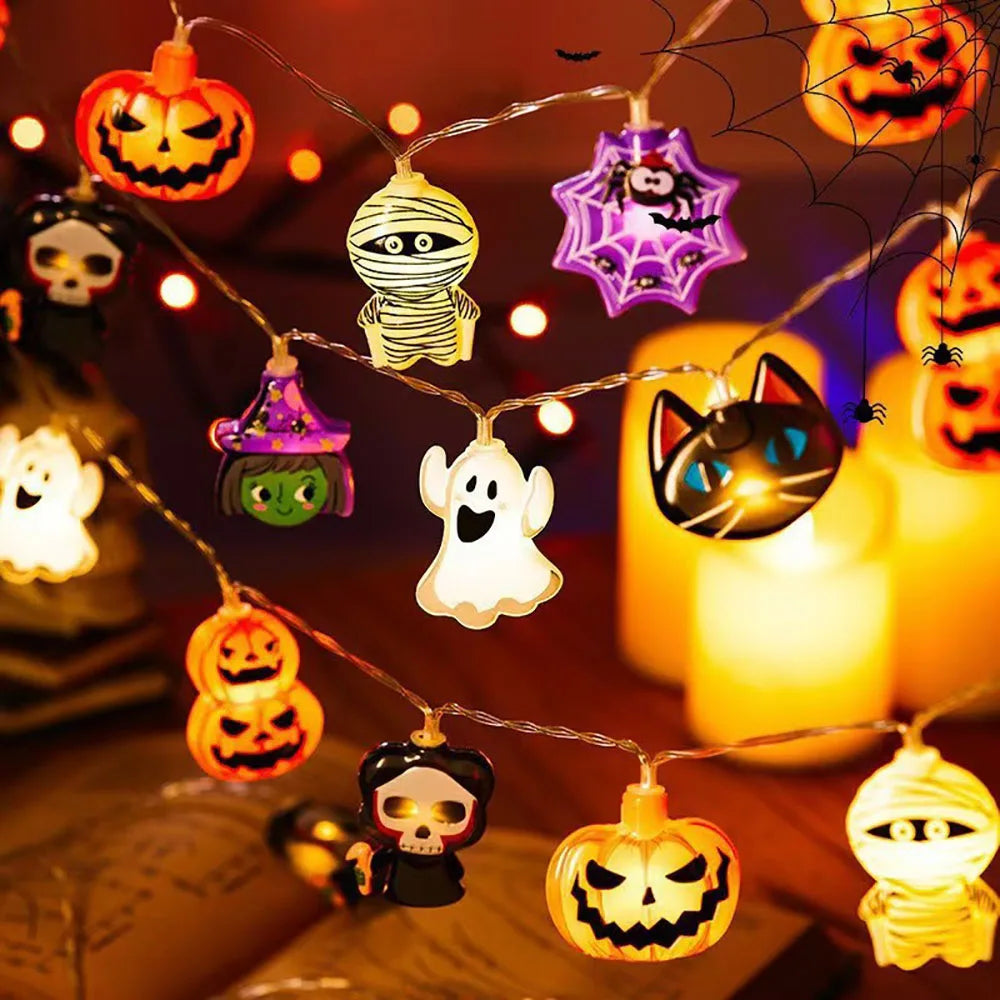 Guirlande lumineuse Halloween citrouilles et fantômes